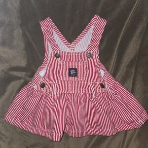 OshKosh B'gosh Red and White Overalls Dress